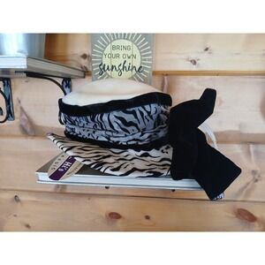 Vintage‎ Hat Mr. Hi's classic ladies wool white black zebra stripe